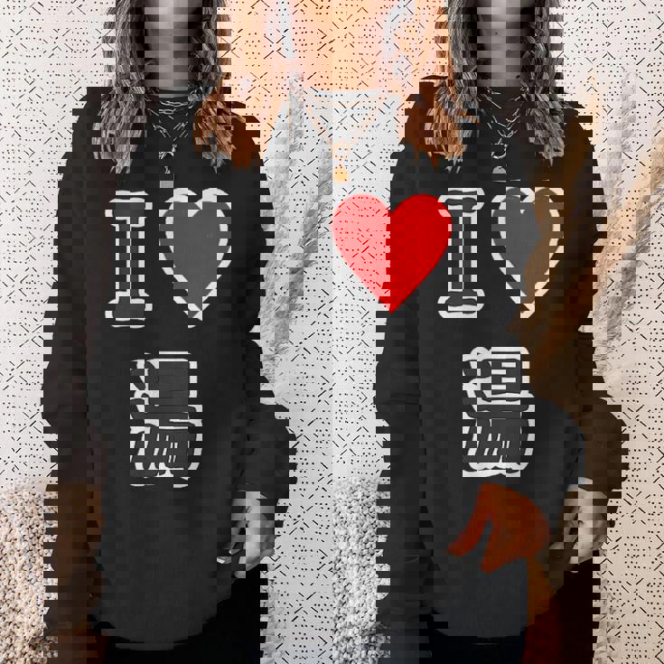 アイラブ・湯【変なデザイン屋さん】温泉 お風呂 銭湯 お土産 旅行 ハート スタッフ メッセージ・面白い デザイン スウェットシャツ 彼女への贈り物