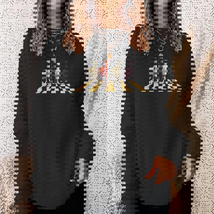 アビーストリートロードを横断する面白いラマアルパカ スウェットシャツ 彼女への贈り物