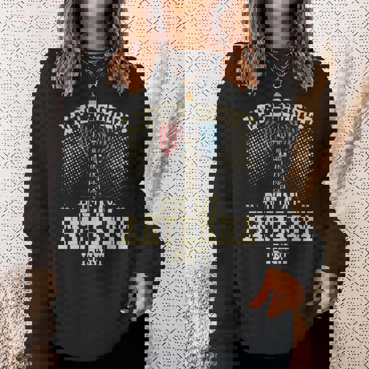 アマチュア無線デザイン 男性用 アマチュア無線機 アンテナ 長袖tシャツ スウェットシャツ 彼女への贈り物