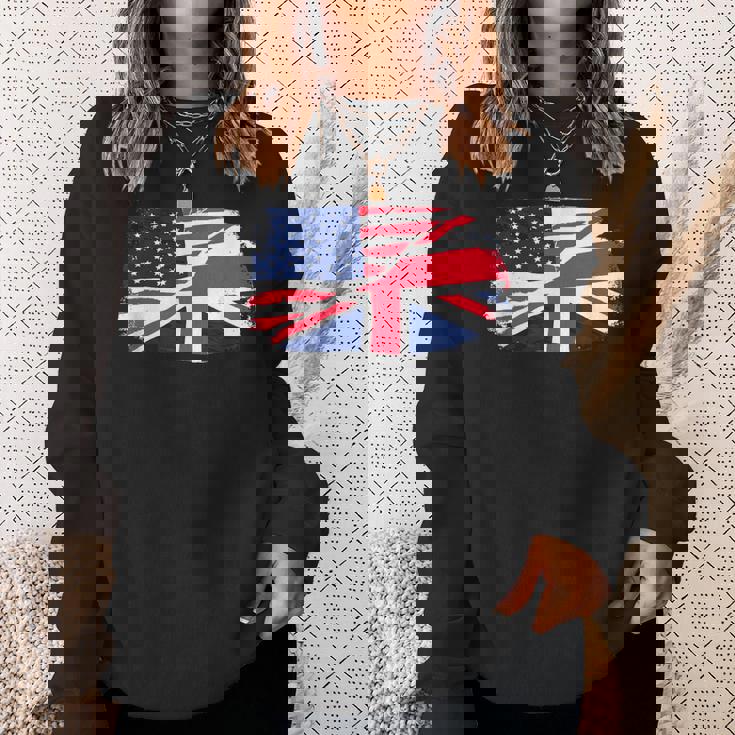 アメリカの国旗-ユニオンジャック-イギリスの国旗 Usa Flag Union Jack Uk Flag スウェットシャツ 彼女への贈り物
