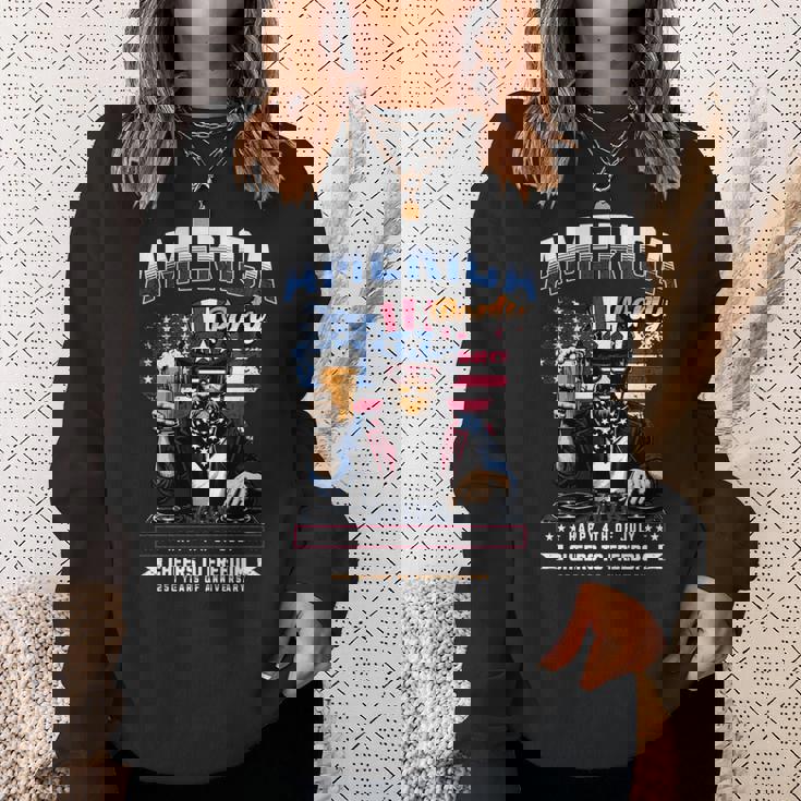 アメリカハッピー250 7月4日 独立記念日 長袖tシャツ スウェットシャツ 彼女への贈り物