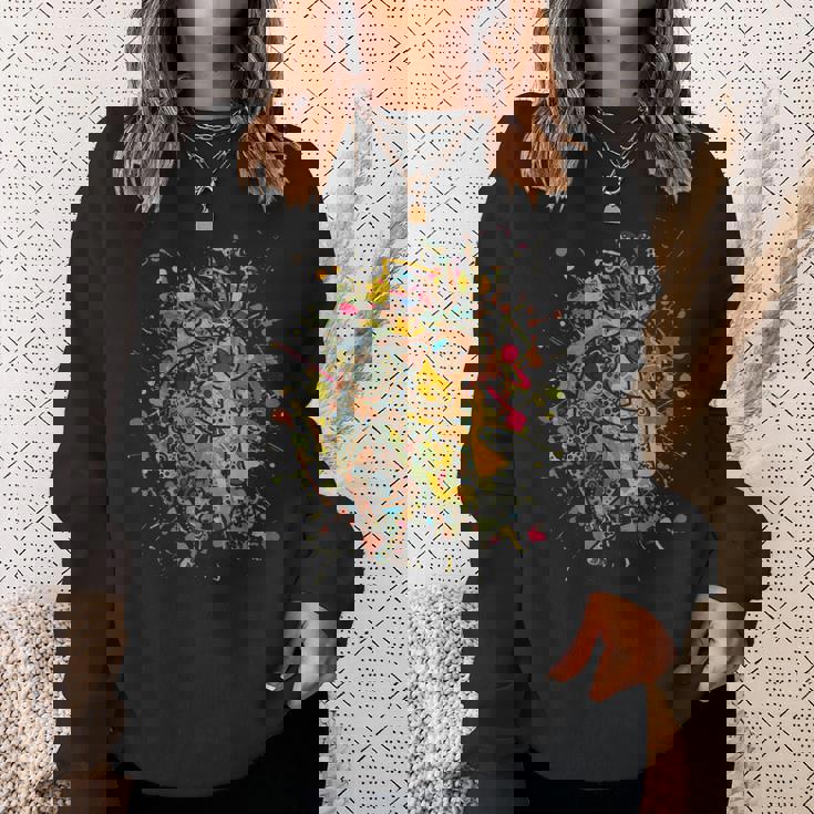 アメリカ先住民のココペリ カラフルスプラッシュ4 ファンの楽しみ スウェットシャツ 彼女への贈り物