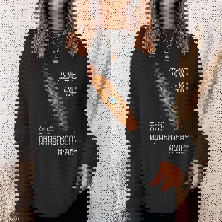 アンドロメダ銀河とバックsf宇宙へ愛してる スウェットシャツ 彼女への贈り物