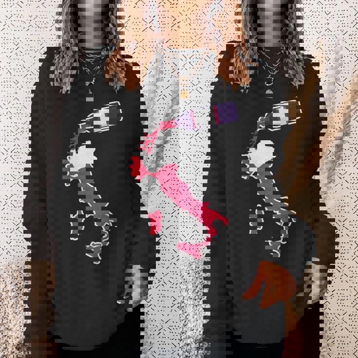 イタリアワインシャツ 地図 イタリアバケーション スウェットシャツ 彼女への贈り物