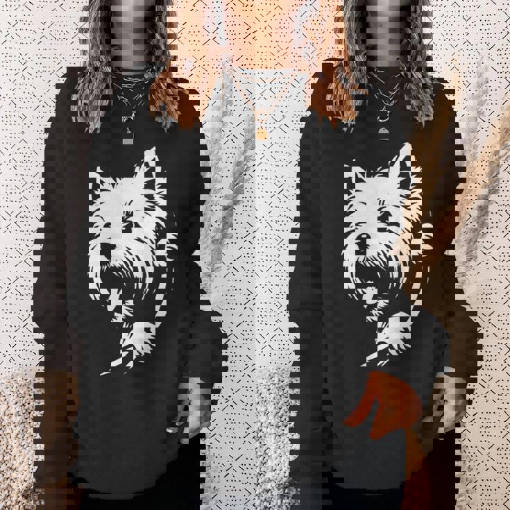 ウエスト ハイランド ホワイト テリア ピーキングドッグ ウェスティ デザイン スウェットシャツ 彼女への贈り物