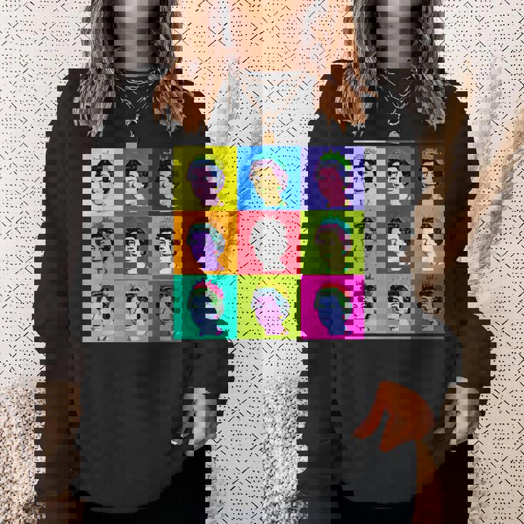 エリザベス 9 正方形タイル ポップアート イギリスの女王 スウェットシャツ 彼女への贈り物