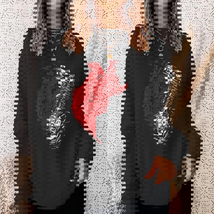 オートバイ エンジン バイカー アンチバレンタインデー 面白いグラフィック 長袖tシャツ スウェットシャツ 彼女への贈り物