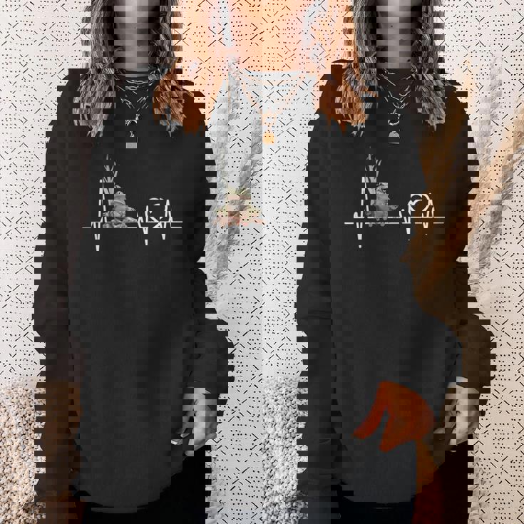 カエルのハートビート 長袖tシャツ スウェットシャツ 彼女への贈り物