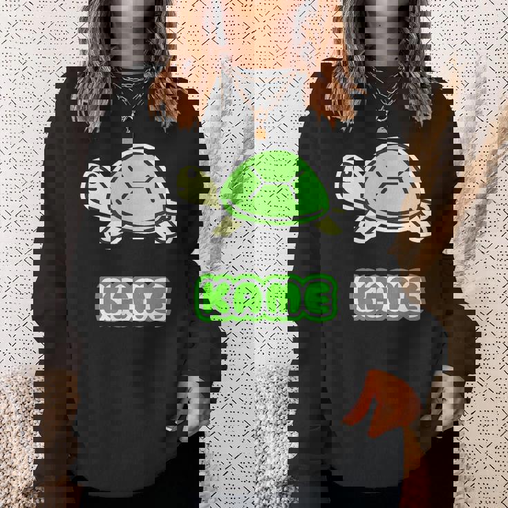 カメさん 亀《Kame》ミドリガメ【どうぶつフレンズ】水族館 ゆるくて かわいい キャラクター イラスト スウェットシャツ 彼女への贈り物