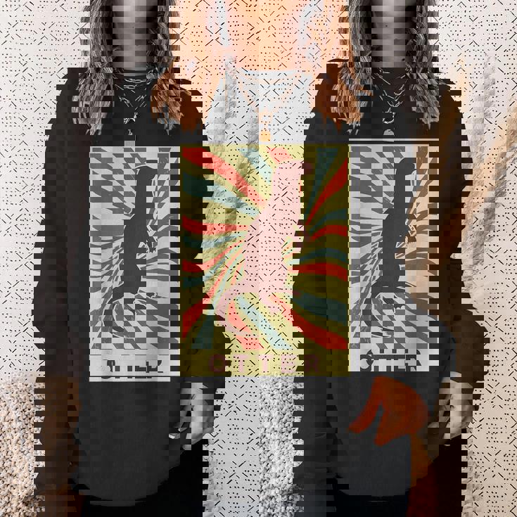 カワウソ 動物 レトロ ヴィンテージ カワウソ スウェットシャツ 彼女への贈り物