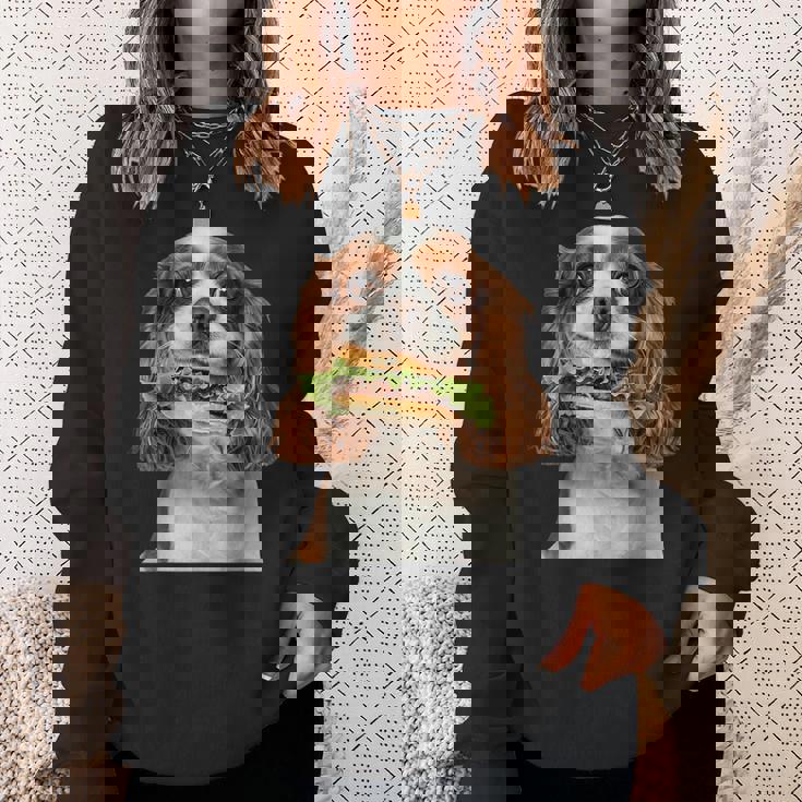 キャバリア・キング・チャールズ・スパニエル・バーガー スウェットシャツ 彼女への贈り物