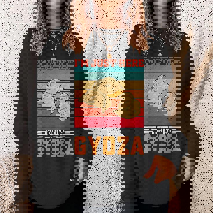 ギョーザが食べたくてたまらない、おもしろいレトロ中華餃子 スウェットシャツ 彼女への贈り物