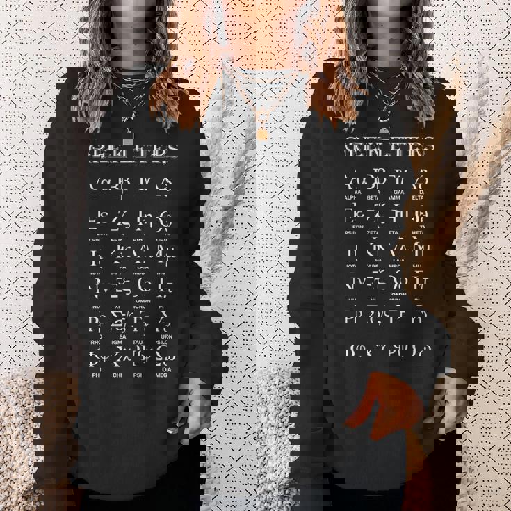 ギリシャアルファベット文字 アルファからオメガへ スウェットシャツ 彼女への贈り物