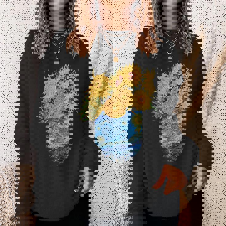 ゴッホ ひまわり&星月夜ポケット 美的アート スウェットシャツ 彼女への贈り物