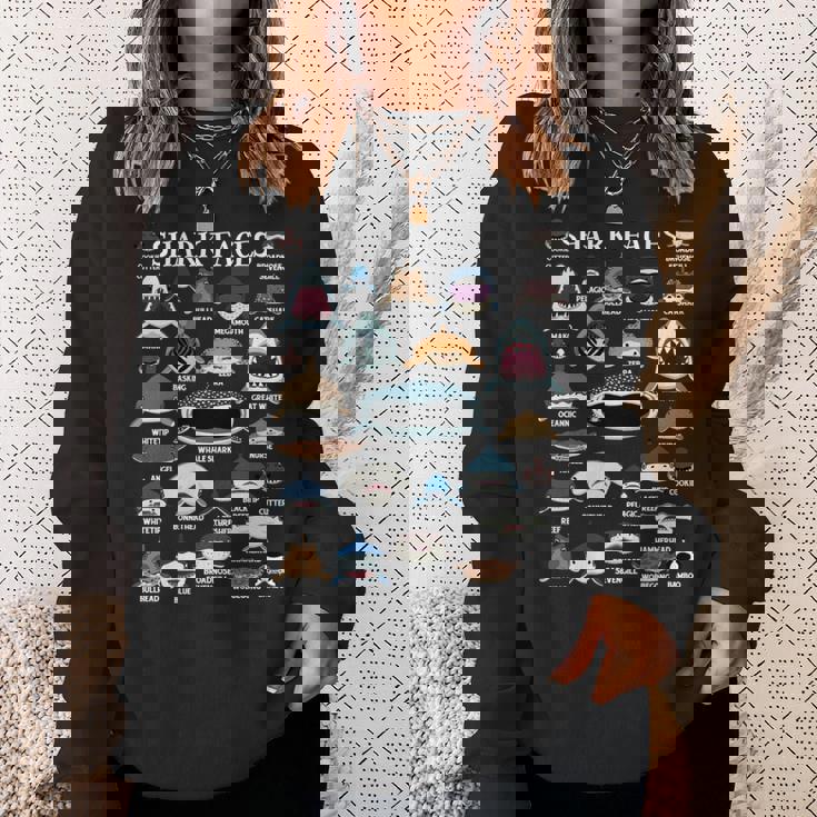 サメの種類 面白いサメの顔 サメの恋人 キッズ 先生 長袖tシャツ スウェットシャツ 彼女への贈り物