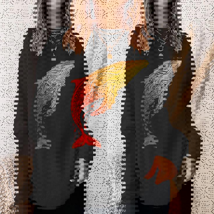 ザトウクジラ ネイティブ ハワイアン ハワイアン トライバル スウェットシャツ 彼女への贈り物