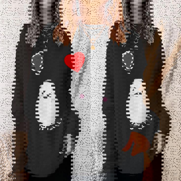 シマエナガ『ハート』白い鳥【どうぶつフレンズ】動物 ゆるくて かわいい スウェットシャツ 彼女への贈り物