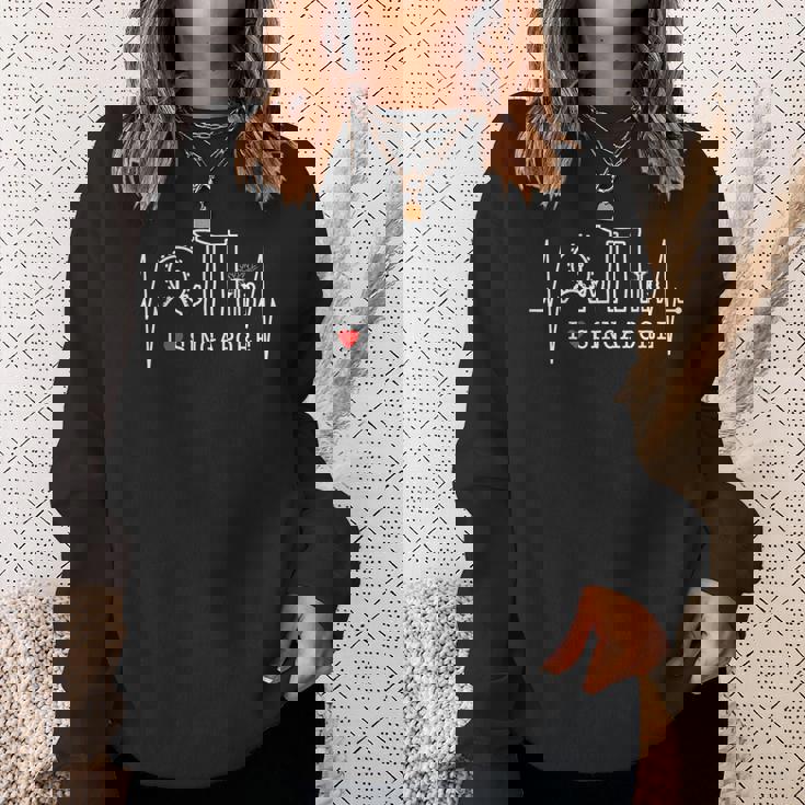 シンガポールのスカイラインハートビートアジアシンガプーラ I Loveingapore スウェットシャツ 彼女への贈り物