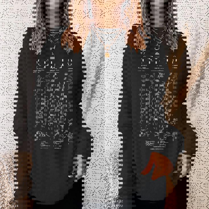 チェロ ヴィンテージ 特許 チェリスト 描画 プリント スウェットシャツ 彼女への贈り物