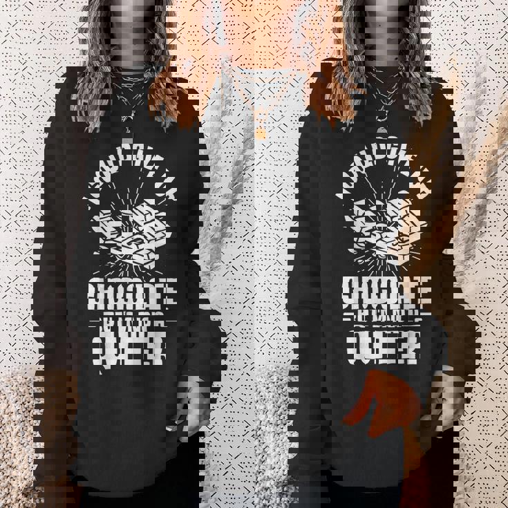 チョコレートはあきらめることができたけど禁煙者じゃない スウェットシャツ 彼女への贈り物