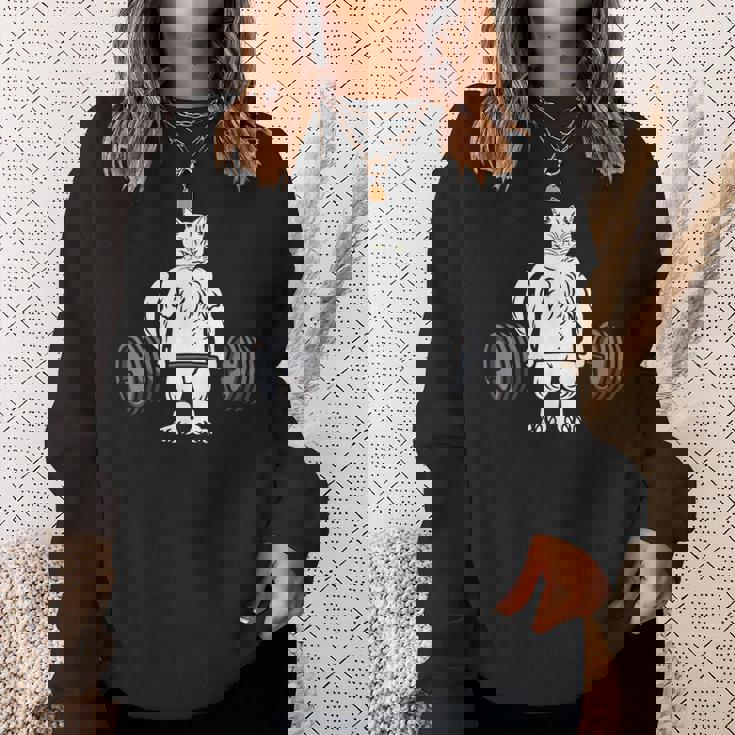 デッドリフト フィットネス 猫 ウェイトトレーニング エクササイズ ギフト スウェットシャツ 彼女への贈り物