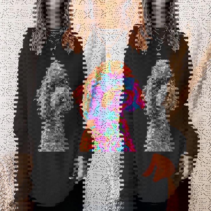 トイプードル愛好家デザイン ポップアート 面白いトイプードル 犬 長袖tシャツ スウェットシャツ 彼女への贈り物