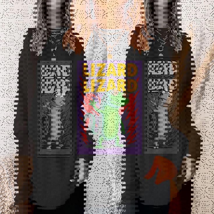 トカゲトカゲミームコミックポスター スウェットシャツ 彼女への贈り物