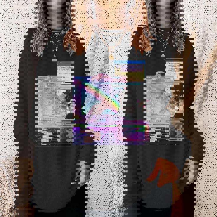 トリッピーサイバー美的ヴェイパーウェイヴインターネットクラシックアート スウェットシャツ 彼女への贈り物