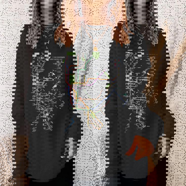 ニューヨーク市メトロマップアート I Heart Ny お土産ギフト 長袖tシャツ スウェットシャツ 彼女への贈り物