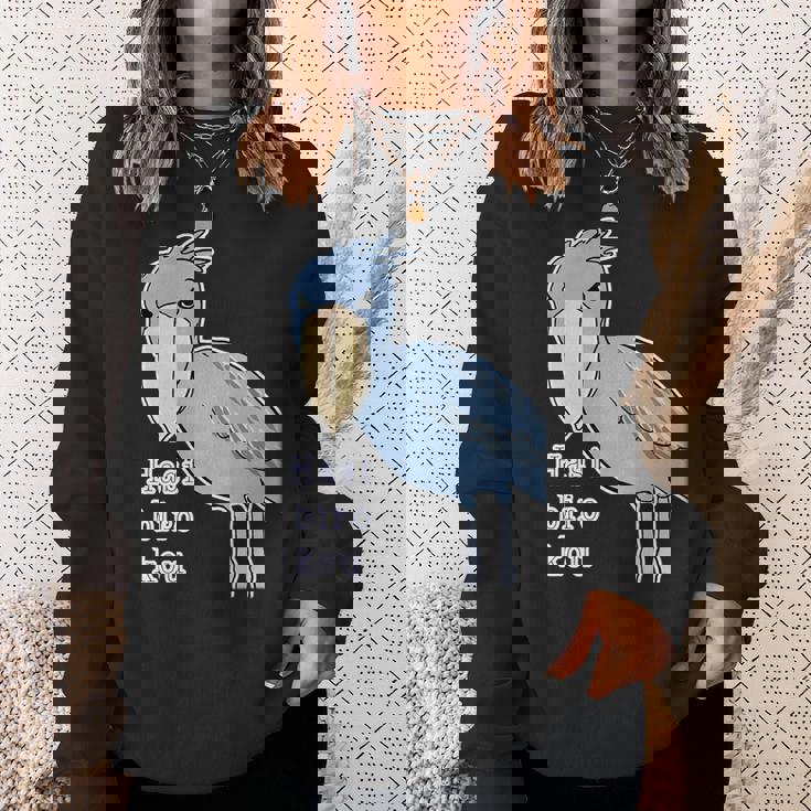 ハシビロコウさん『ビッグ プリント』青い鳥【どうぶつフレンズ】ゆるくて かわいい 動物園 長袖tシャツ スウェットシャツ 彼女への贈り物