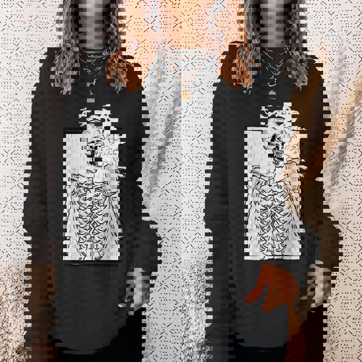 ハロウィーン コーヒー ドリンク スケルトン コーヒースカル スウェットシャツ 彼女への贈り物