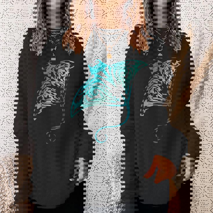 ハワイ トライバル マンタレイ ハワイアン シャツ サメの恋人 スウェットシャツ 彼女への贈り物