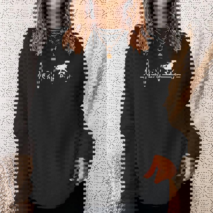 ハートビート、馬、馬好き、ライダー、贈り物、馬が大好き 長袖tシャツ スウェットシャツ 彼女への贈り物