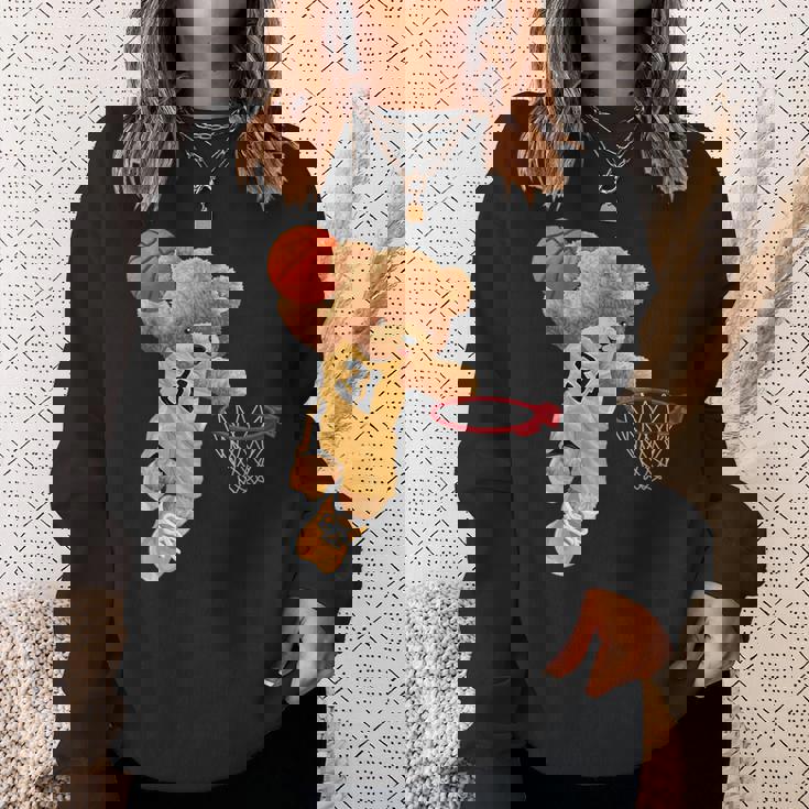 バスケットボール かわいい テディベア スウェットシャツ 彼女への贈り物