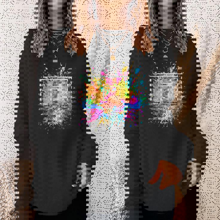 バスケットボール バスケ 面白tシャツ カラフル ゴール おもしろ 服 バスケ部 グッズ ネタ メンズ スウェットシャツ 彼女への贈り物