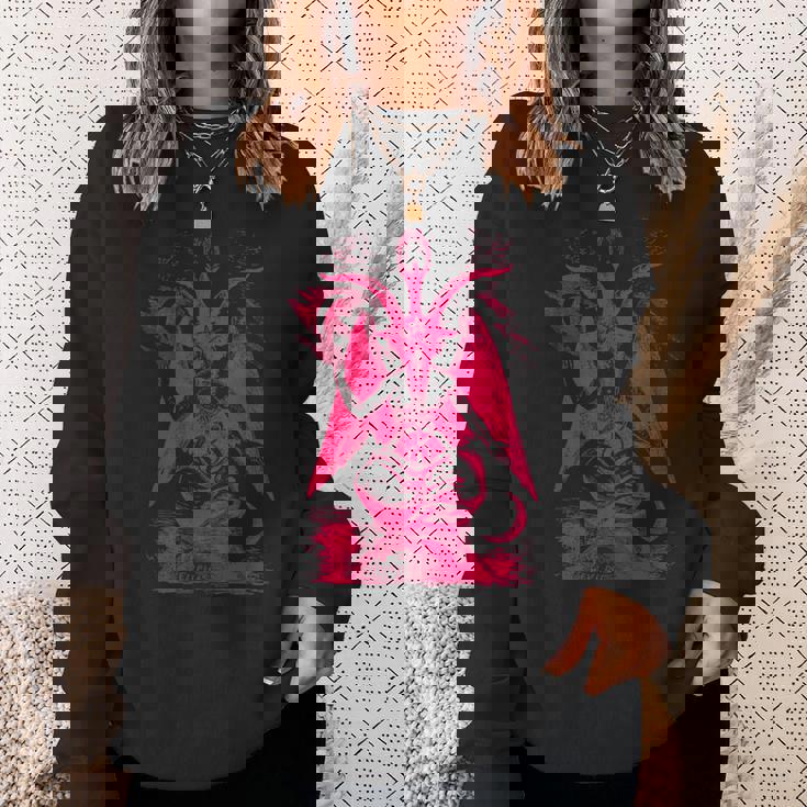 バフォメットオカルトヤギ悪魔崇拝サタンデーモン召喚 スウェットシャツ 彼女への贈り物