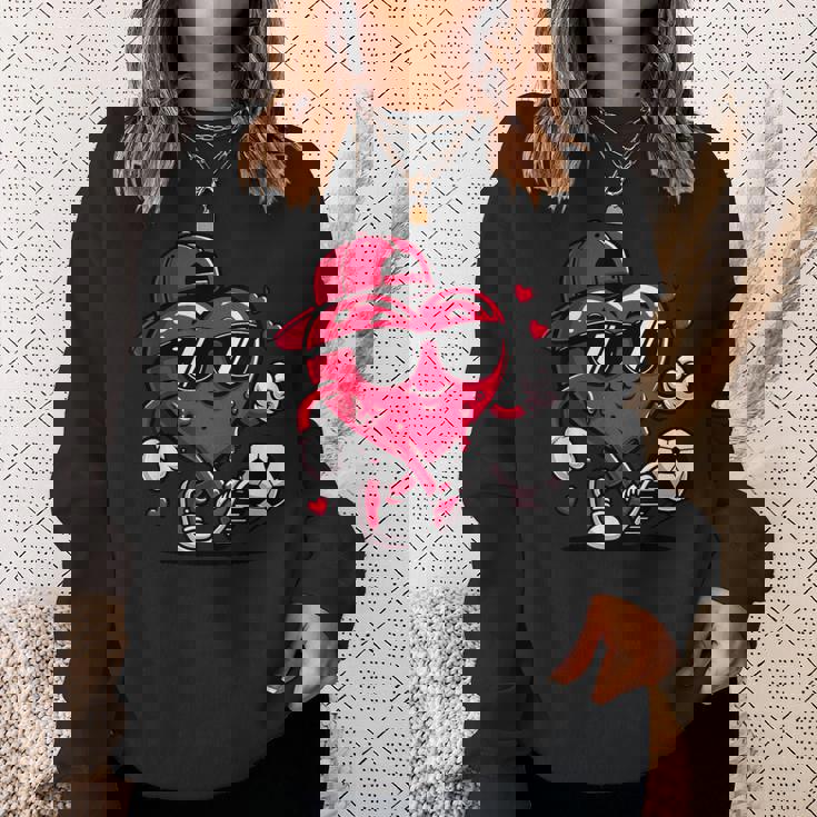 バレンタイン サッカー ハート ドリップ スポーツ 愛 バレンタインデー 男の子 スウェットシャツ 彼女への贈り物