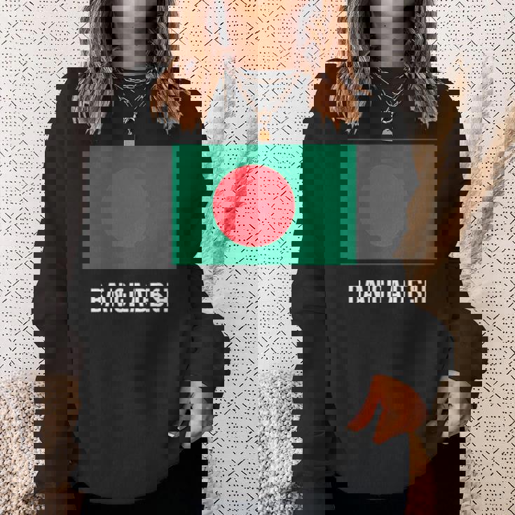 バングラデシュ バングラデシュ国旗 長袖tシャツ スウェットシャツ 彼女への贈り物