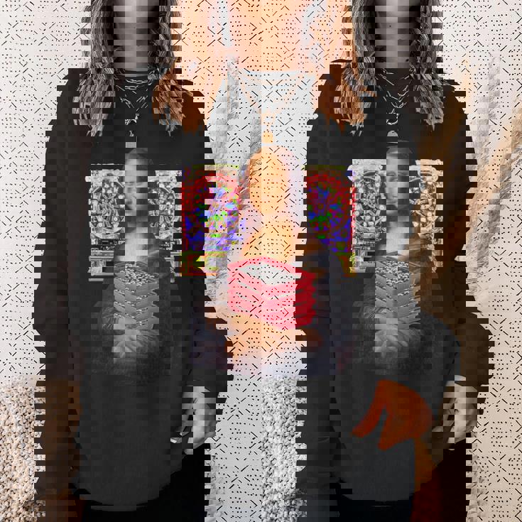 パチンカス 面白いtシャツ モナリザ パチンコ ギャンブル メンズ おもしろ 服 おもしろグッズ ネタ ウケ狙い 長袖tシャツ スウェットシャツ 彼女への贈り物