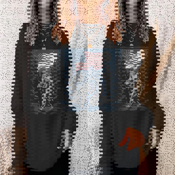 ビッグフット サスカッチ アメリカ国旗 愛国的 7月4日 アメリカ スウェットシャツ 彼女への贈り物