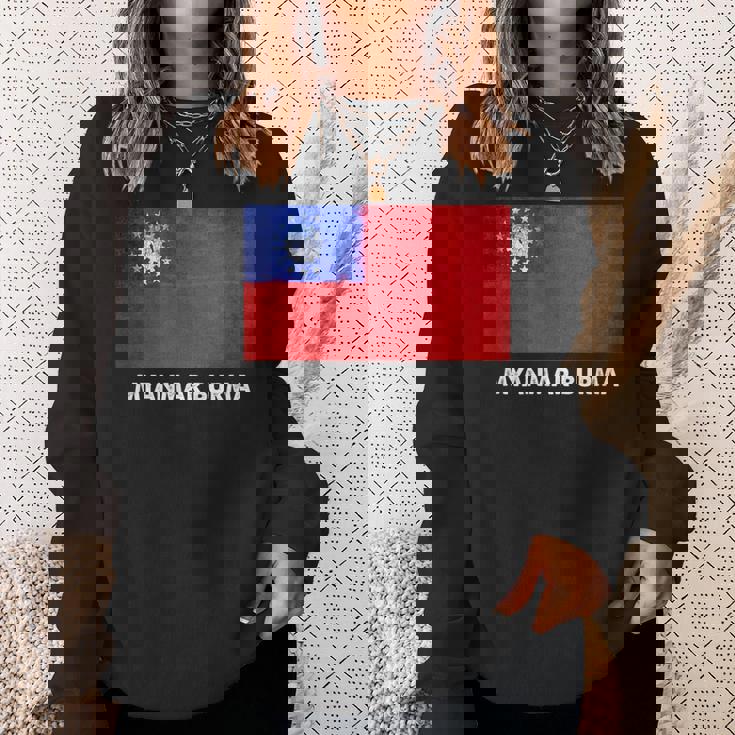 ビルマのミャンマー国旗 スウェットシャツ 彼女への贈り物