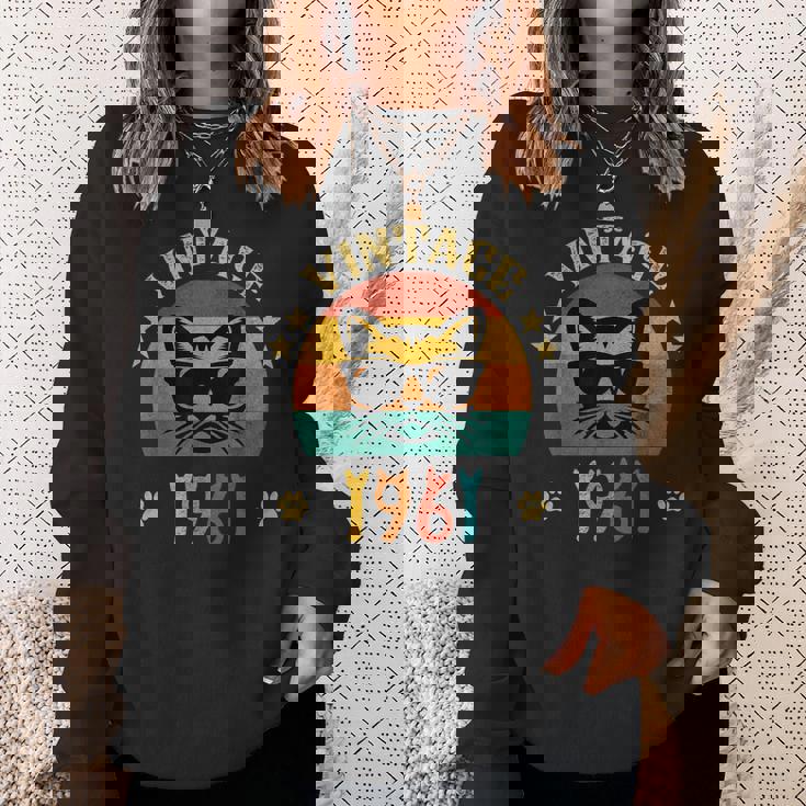 ビンテージファニーキャットシャツ 誕生日プレゼント 1961 メンズ レディース 65歳 スウェットシャツ 彼女への贈り物