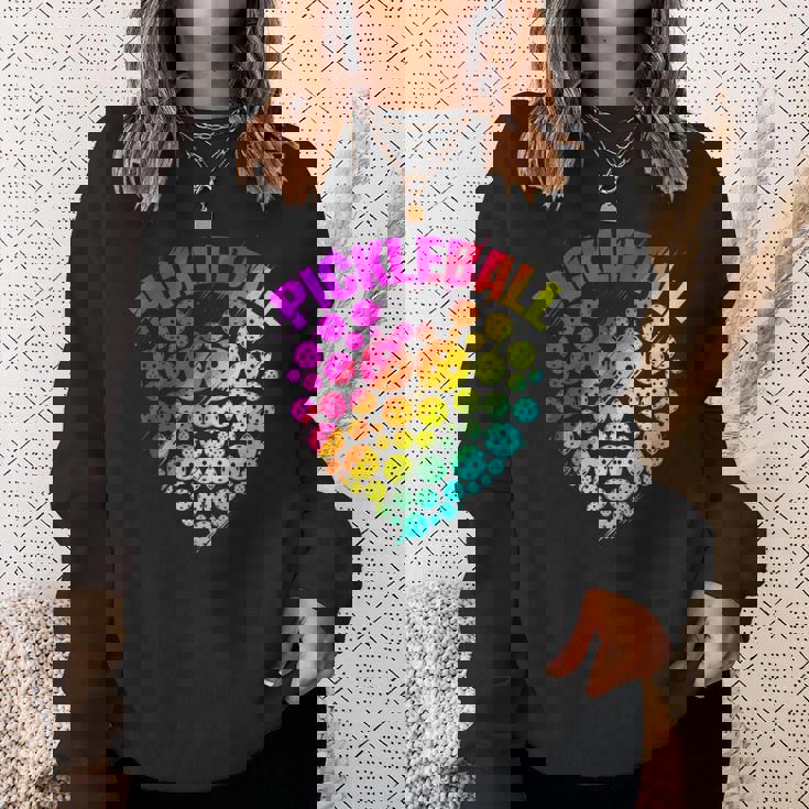 ピックルボール ハート カラフル ラブ ピックルボール スウェットシャツ 彼女への贈り物