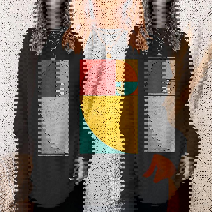 フィボナッチスパイラル幾何学アート スウェットシャツ 彼女への贈り物