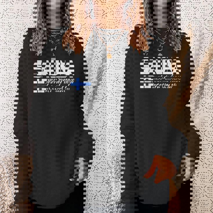 フィンランドのフィンランド サウナ ヘブン ホッター よりヘヴン ホッター スウェットシャツ 彼女への贈り物