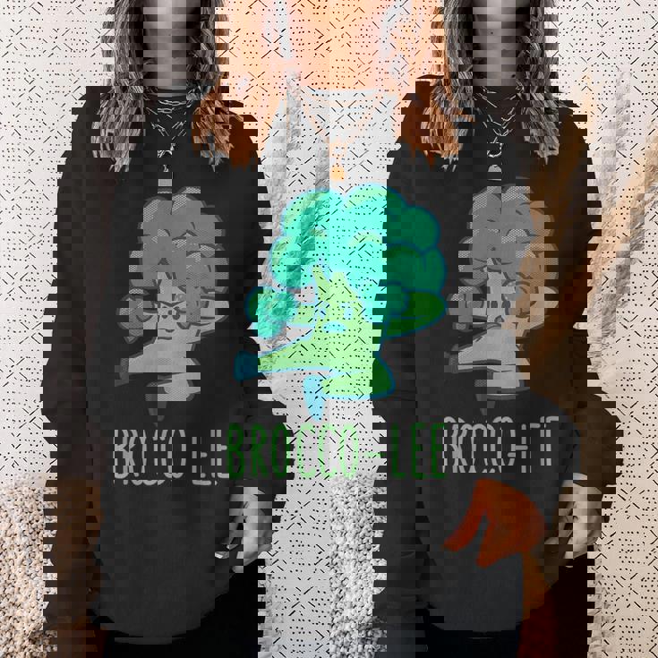 ブロッコリー 面白い空手カンフーブロッコリー野菜 スウェットシャツ 彼女への贈り物