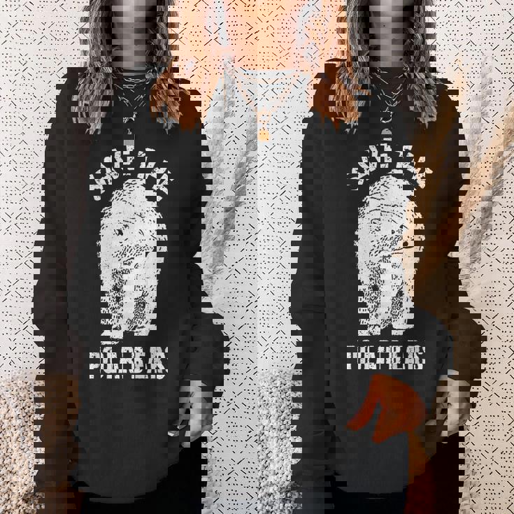 ホッキョクグマを救え 絶滅危惧種の北極動物 スウェットシャツ 彼女への贈り物