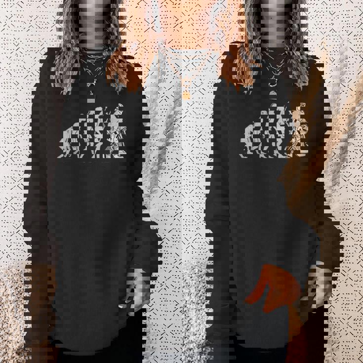 ホッケーゴーリーの進化 面白いアイスホッケー スウェットシャツ 彼女への贈り物