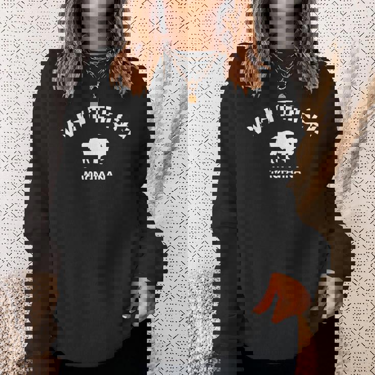 ホワイトフィッシュモンタナバッファロー-ビッグスカイカントリーバイソンアメリカ スウェットシャツ 彼女への贈り物