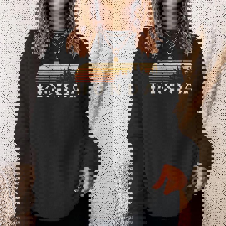 ホンダ、カリフォルニア州ヴィンテージエバーグリーンサンセット80年代レトロ。 長袖tシャツ スウェットシャツ 彼女への贈り物